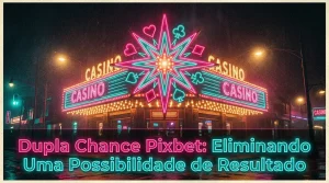 Vintage neon sign on a wet street illuminating double chance betting options.